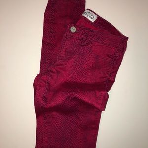 Snake print pink jeans Aeropostale